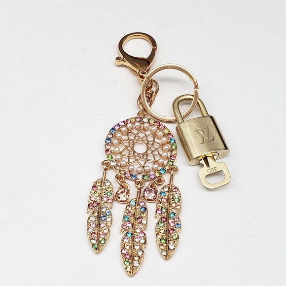 Authentic Louis Vuitton Lock & Key with unbranded Bagcharm, Keycharm, Keychain - Picture 1 of 8